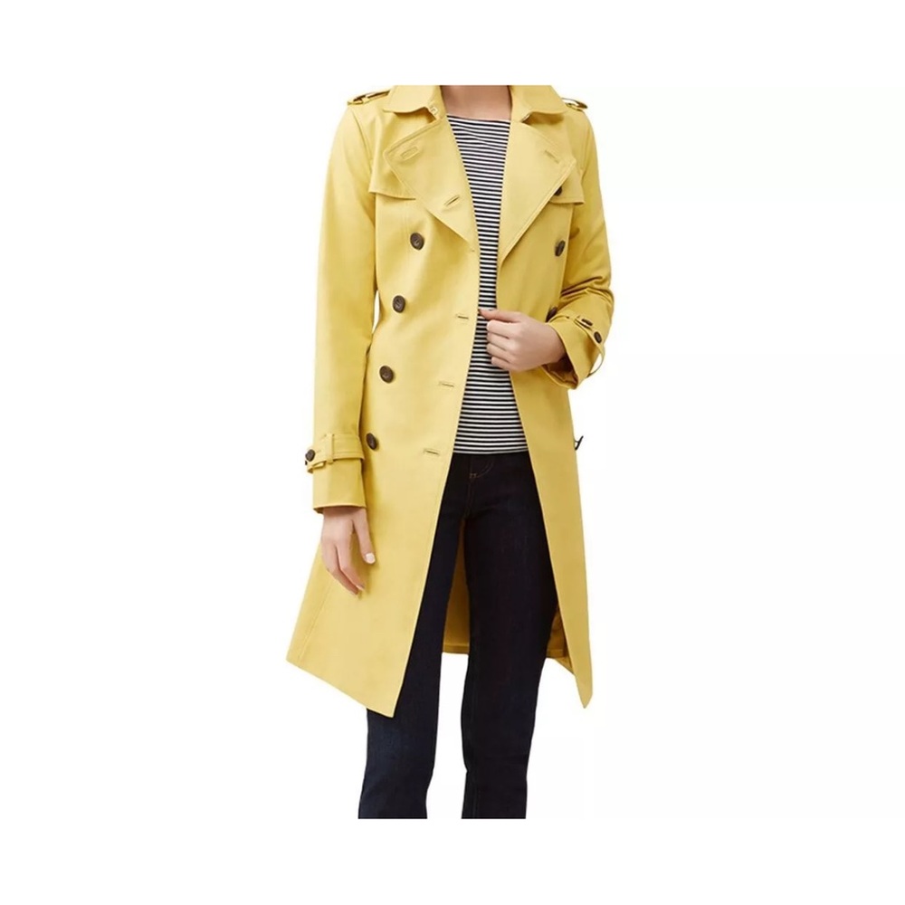 Hobbs London Saskia Trench Coat Size 10 UK/6 USA double breast Yellow